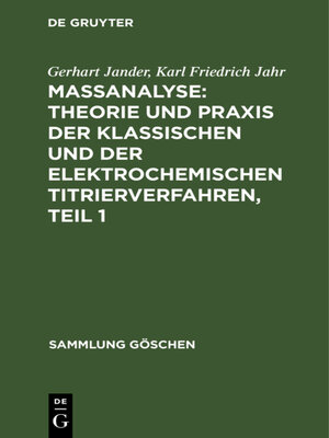 cover image of Maßanalyse